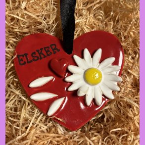 Marguerit hjerte oph�ng - R�dt