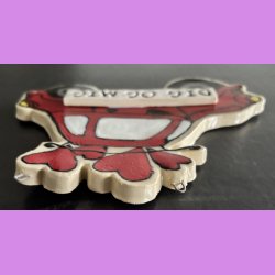  LOVE CAR - R�d med tekst. DIG OG MIG. Med oph�ng.