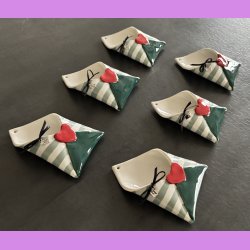  LOVE NOTE kuvert - Gr�n med striber.