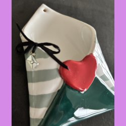  LOVE NOTE kuvert - Gr�n med striber.