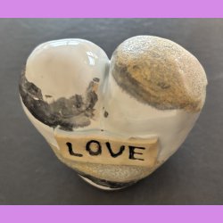 Tilde hjerte nr. 1 - Hvid - sort og krater glasur