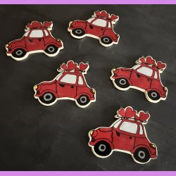 LOVE CAR - R�d med tekst. DIG OG MIG. Med oph�ng.