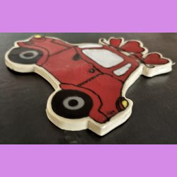 LOVE CAR - R�d med tekst. DIG OG MIG. Med oph�ng.