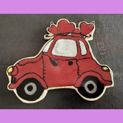 LOVE CAR - R�d med tekst. DIG OG MIG. Med oph�ng.