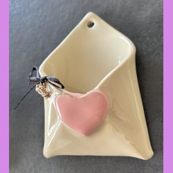 LOVE NOTE kuvert - med lyser�dt hjerte