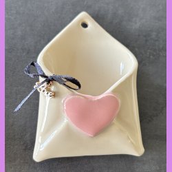 LOVE NOTE kuvert - med lyser�dt hjerte