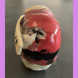 Tilde hjerte nr. 2 - R�d - sort - hvid - gr� og krater glasur