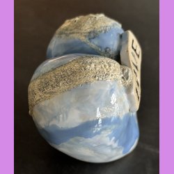 Tilde hjerte nr. 3. Lysebl� - hvid og krater glasur