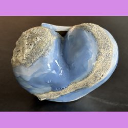 Tilde hjerte nr. 3. Lysebl� - hvid og krater glasur