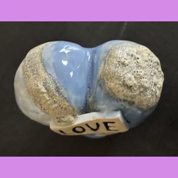Tilde hjerte nr. 3. Lysebl� - hvid og krater glasur