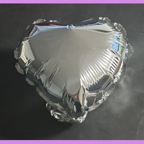 Mini hjerte ballon -s�lv