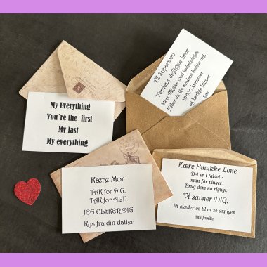 Et sødt kort og tilbehør til Gaven 