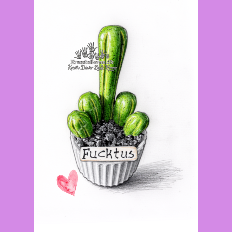 Fucktus - ens farvet - hvid potte