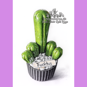 Fucktus - ens farvet - sort potte