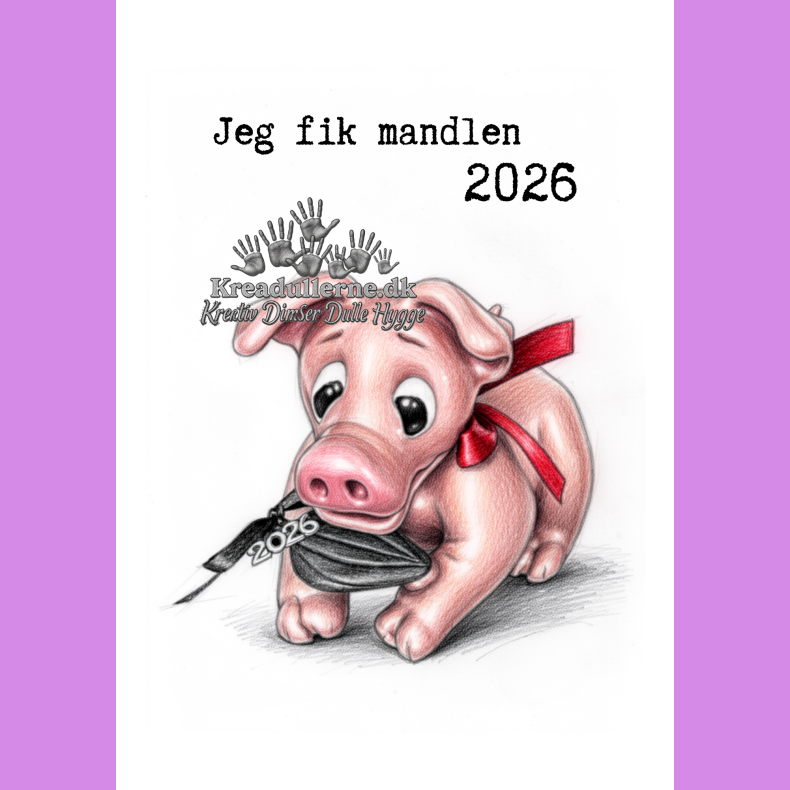 Stor gris med mandel og �rstal