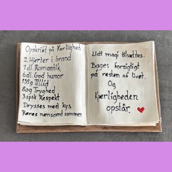 Bog - Nr. 16 - Opskrift p� K�rlighed - Bog der ligger ned - Brunt Cover.