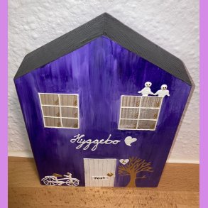 Kmpe hus- lilla - 2 fugle - nr. 6 - tr - 