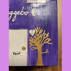 Kmpe hus- lilla - 2 fugle - nr. 6 - tr - "Hyggebo".