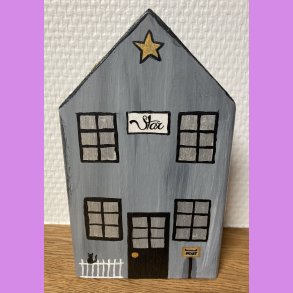 Tr hus - grt - med kat - 