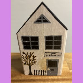 Tr hus- hvidt- tr og fugl - 