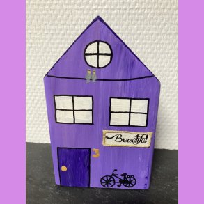 Tr hus - lilla - cykel -  