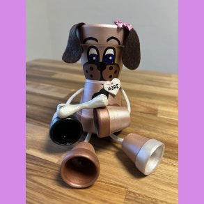 Pottedyr Hund - Brun med sl�jfe