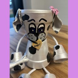 Pottedyr "Hund" - Hvid med sljfe