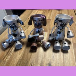 Pottedyr "Hund" - Hvid med sljfe