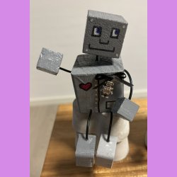 Krligheds robotter med mrk pink hjerte