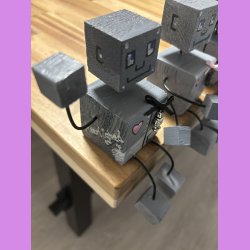 Krligheds robotter med lyserdt hjerte og tekst